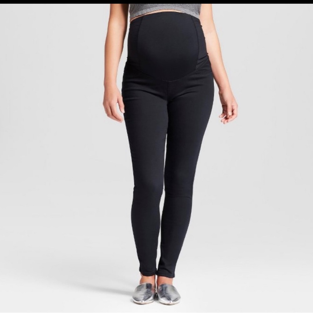 Isabel Maternity Over Belly Black Skinny Pants NWOT